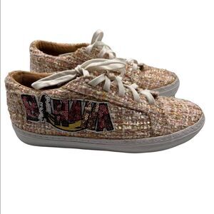 Zara Banana Tweed Fashion Sneakers Shoes EU Sz 35